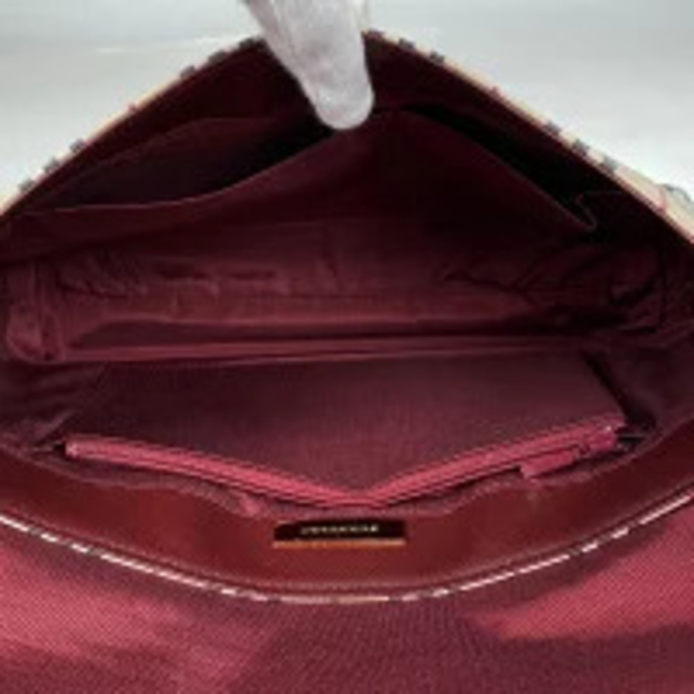 Burberry shoulder bag check Hobo Nova canvas beige Burgundy Red - Picture 6 of 6